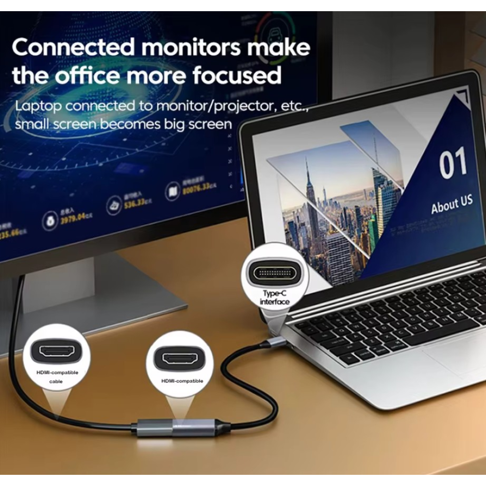 Адаптер перетворювач конвертер Type-C to HDMI 4К SmartGo