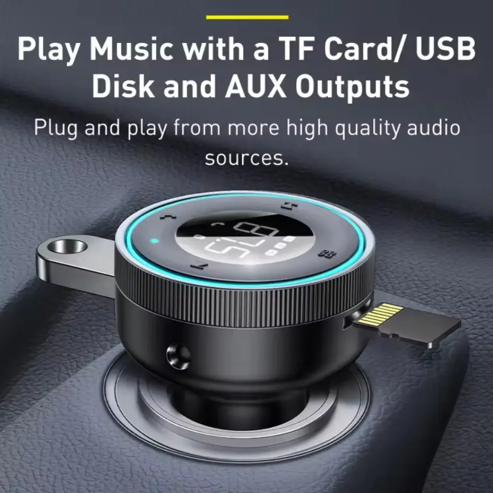 FM-трансмітер Baseus Enjoy Car Wireless MP3 Charger Black (CCLH-01) + зарядний пристрій