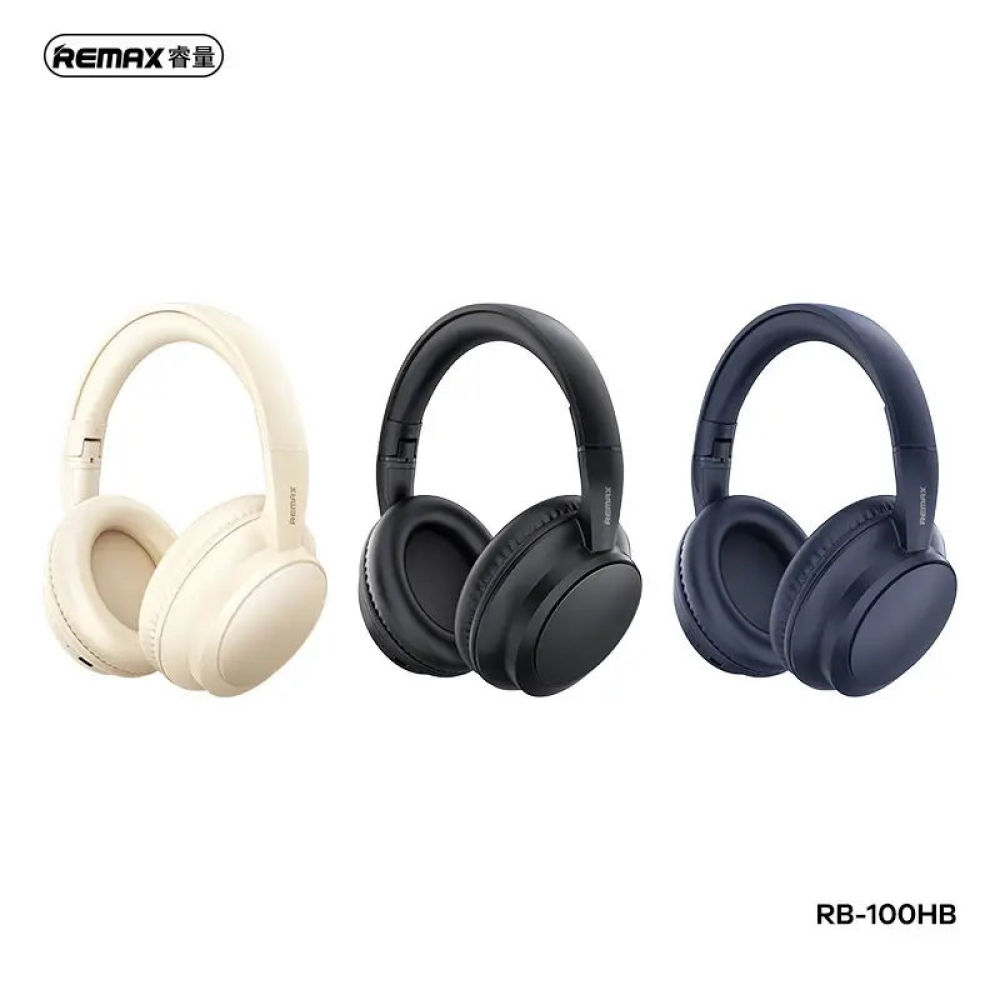 Bluetooth навушники Remax RB-100HB BT5.4 з мікрофоном Бежеві