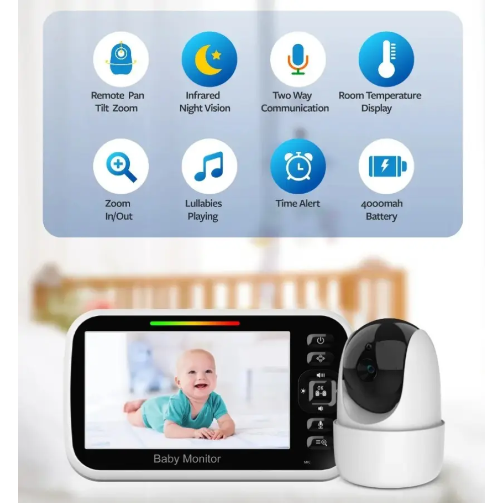 Відеоняня Baby Monitor SM651 з монітором 5'' двостороннім зв'язком та нічним баченням