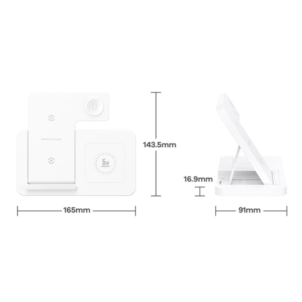 Бездротовий зарядний пристрій 22W REMAX Minxl Series 3-in-1 Foldable Wireless Charger RP-W60 Білий