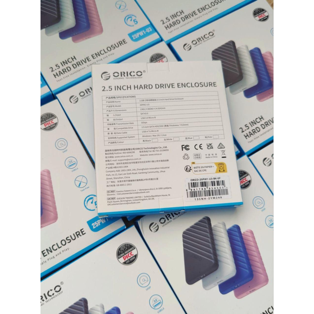 Зовнішня кишеня USB 3.0 SATA HDD/SSD 2,5““ Orico 25PW1-U3. Чорний