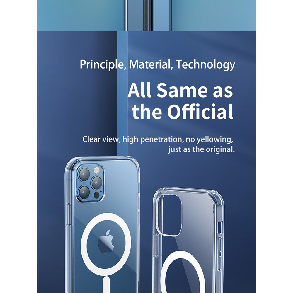 Прозорий чохол iPhone 14 Pro Max MagSafe Remax Crys Series Magsafe Magnetic Phone Case RM-1690