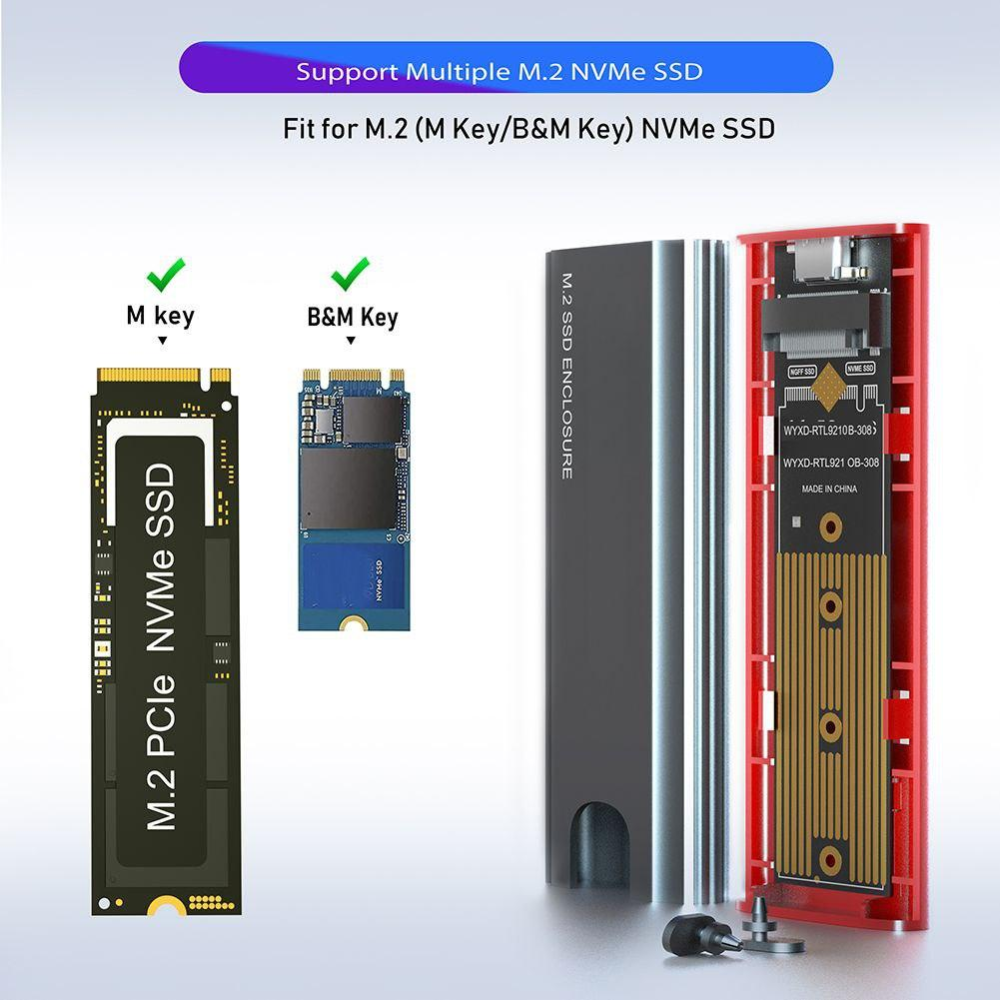 Зовнішня кишеня m.2 nvme SSD USB 3.0 + Type-C SmartGo
