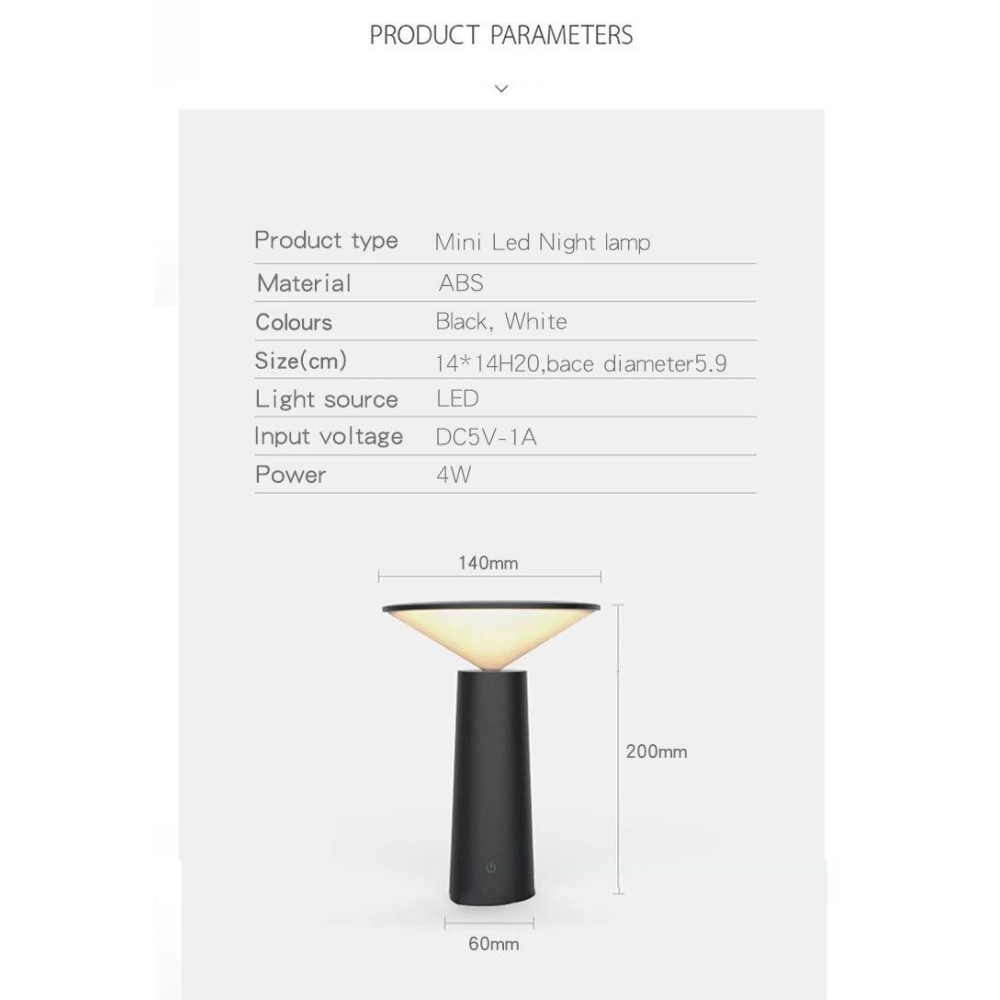 Світлодіодна настільна лампа з акумулятором LedLine LT-Mushroom Type-C Біла