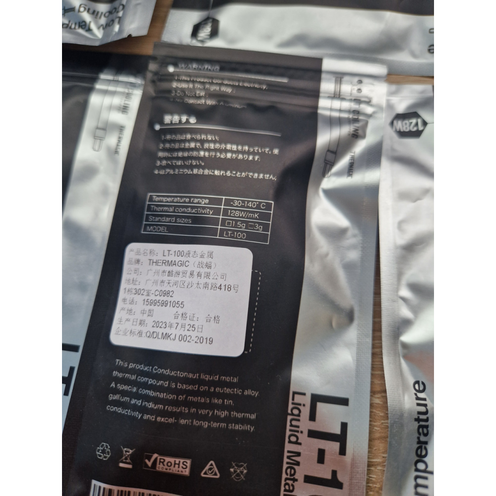 Рідкий метал LT-100 LT Cooling 3 г Liquid Metal (термопаста) 128 W/mk