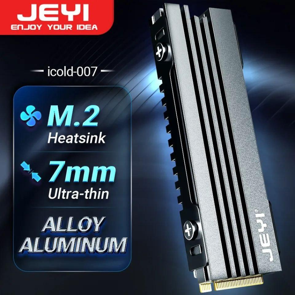 Радіатор охолодження SSD M.2  2280 + термопрокладки Jeyi Warship PRO сумісність із PS5