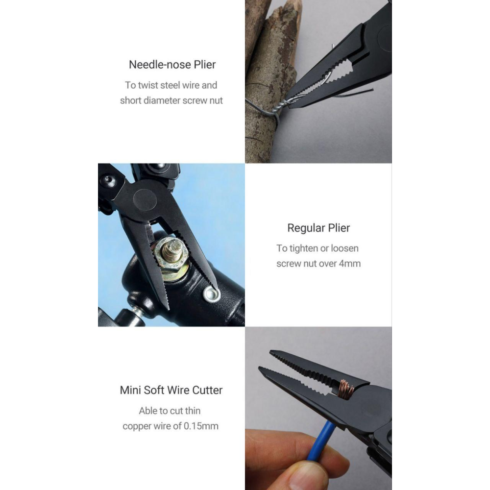 Мультитул   Xiaomi Nextool Black Knight NE20245 11in1 набір біт, чохол та кліпса