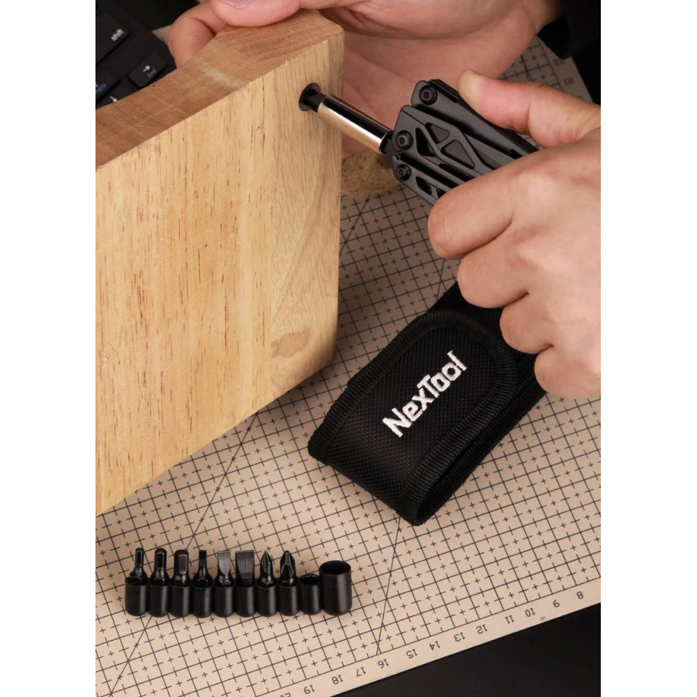 Мультитул   Xiaomi Nextool Black Knight NE20245 11in1 набір біт, чохол та кліпса