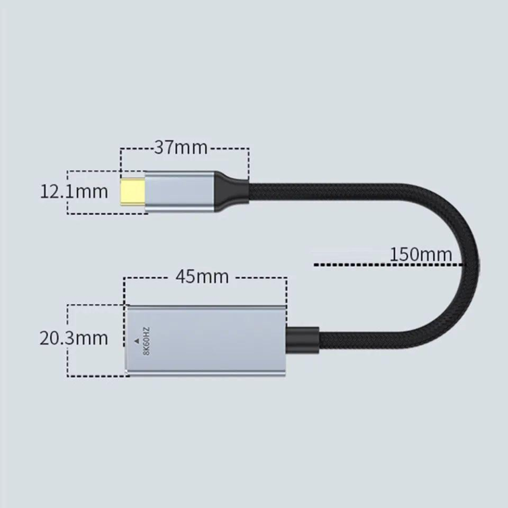 Адаптер перетворювач конвертер  Type-C - DisplayPort 8K 60Hz Elink-W