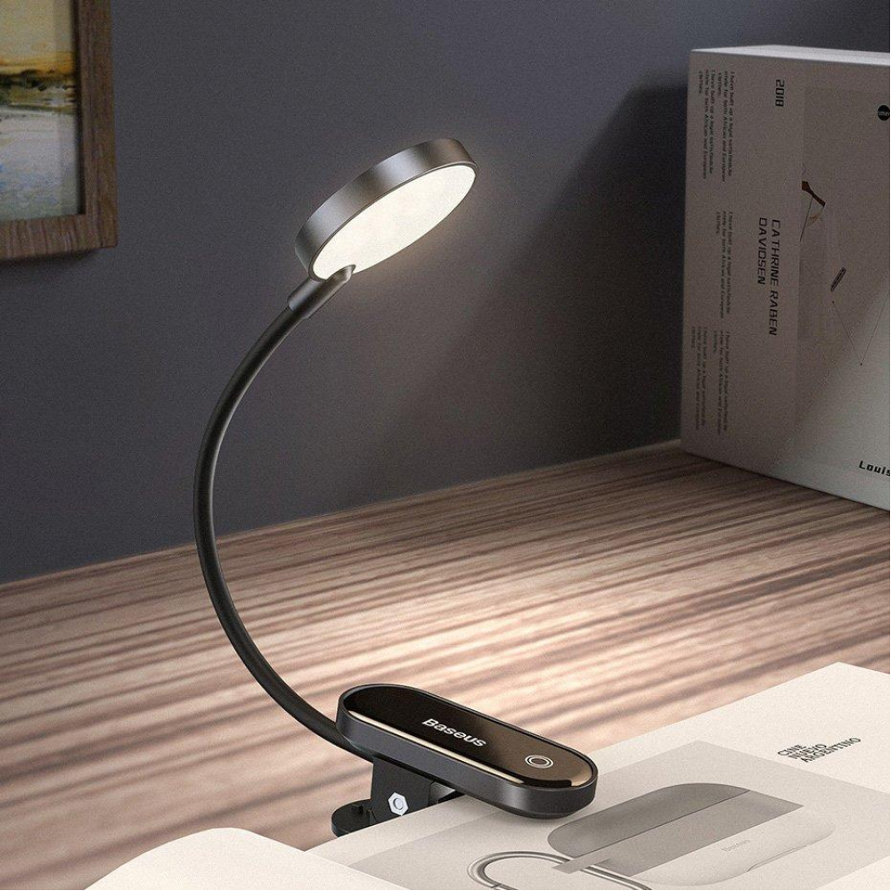 Портативна настільна лампа Baseus Comfort Reading Mini Clip Lamp Dark Gray (DGRAD-0G)