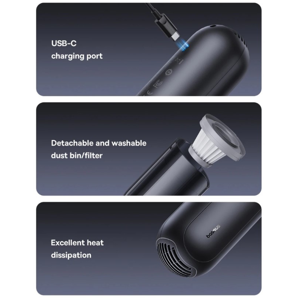 Автомобільний пилосос Baseus A0Pro Car Vacuum Cleaner портативний