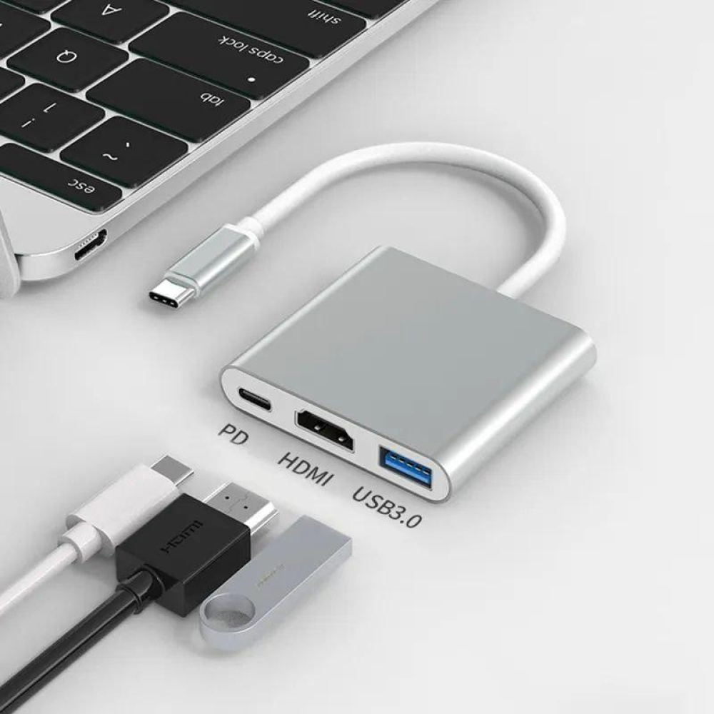 Адаптер преобразователь конвертер Type-C - HDMI USB Type-C 4K. Перехідник Type-C - HDMI