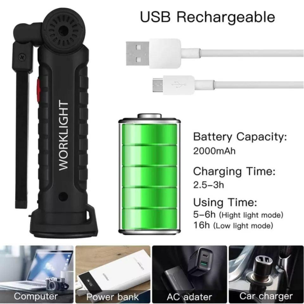 Ліхтар Worklight W-52 COB Великий акумуляторний  складаний LED 360°