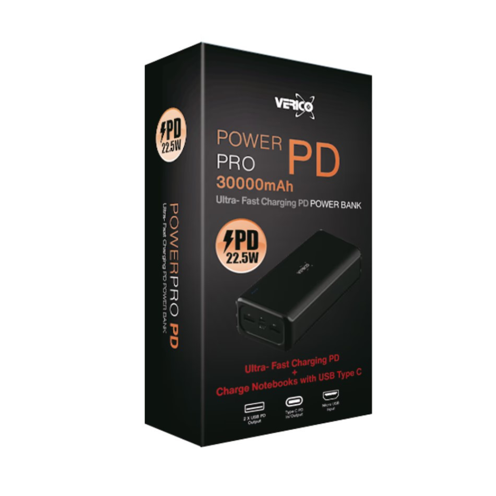 Powerbank 30000mAh 22.5W  Verico QC3.0 PD Швидка зарядка