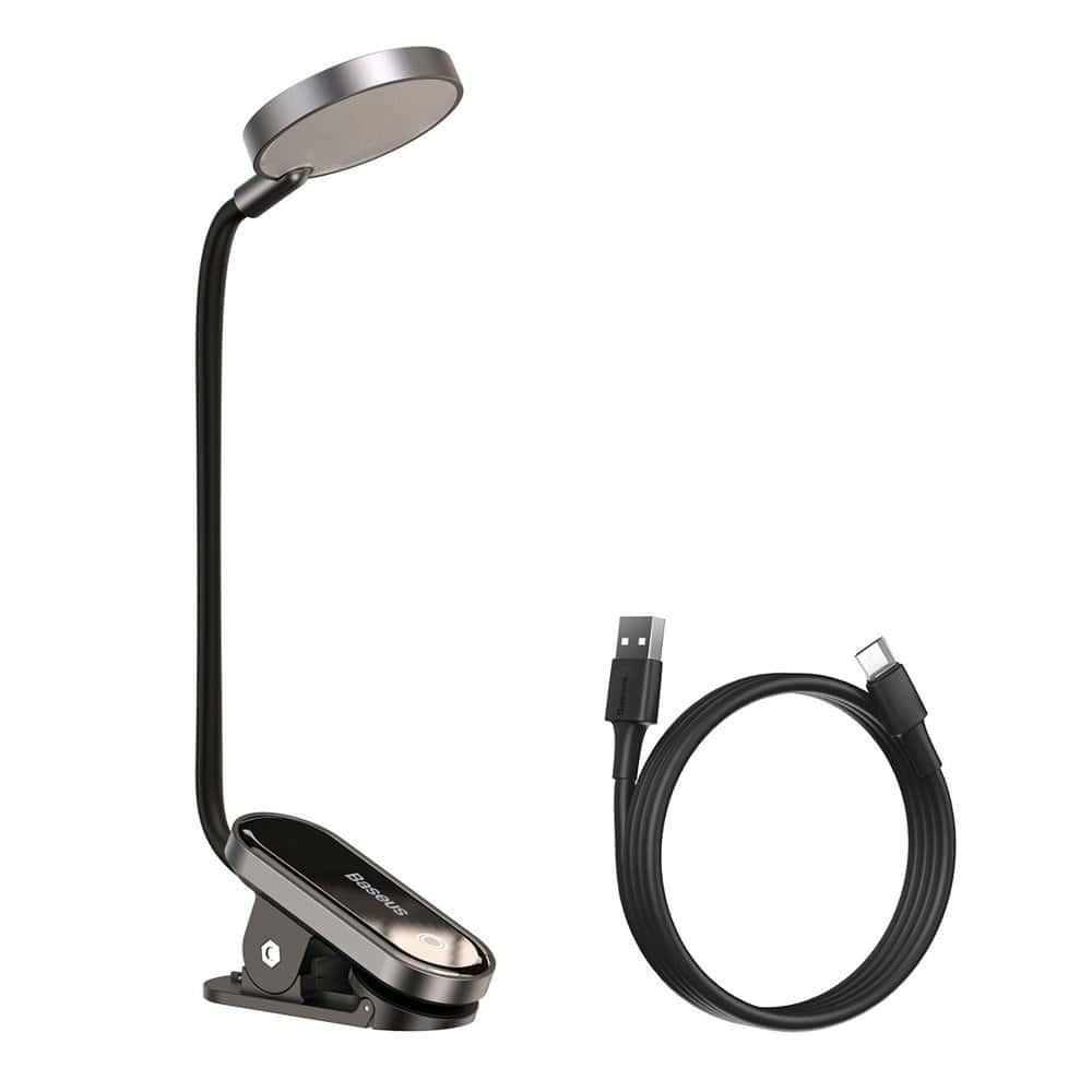 Портативна настільна лампа Baseus Comfort Reading Mini Clip Lamp Dark Gray (DGRAD-0G)