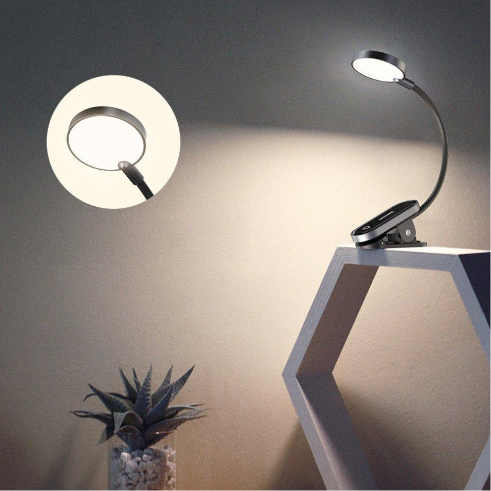 Портативна настільна лампа Baseus Comfort Reading Mini Clip Lamp Dark Gray (DGRAD-0G)