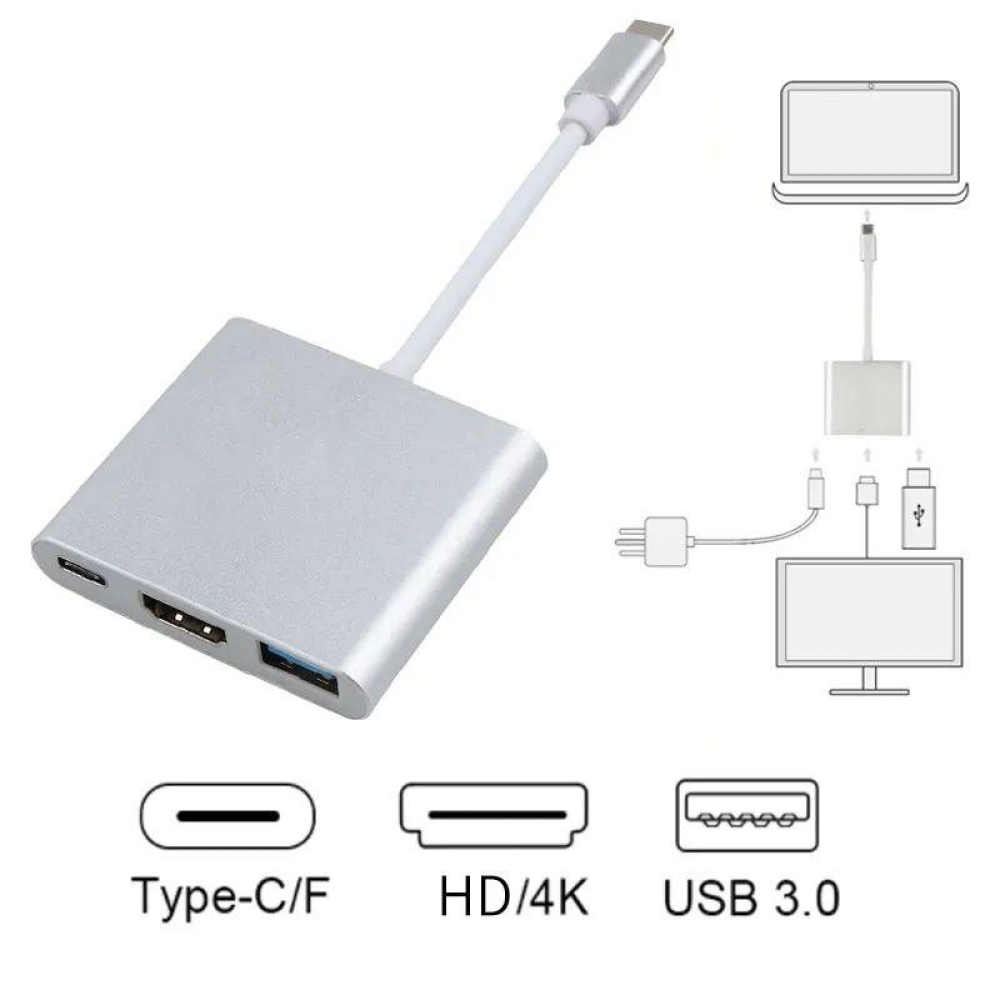 Адаптер перетворювач конвертер Type-C - HDMI USB Type-C 4K. Перехідник Type-C - HDMI SmartGo