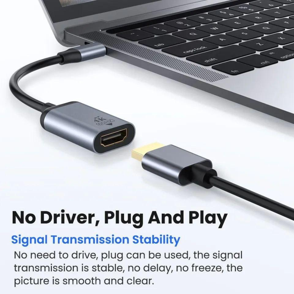 Адаптер перетворювач конвертер Type-C - HDMI 4К 60Hz V2 Pro