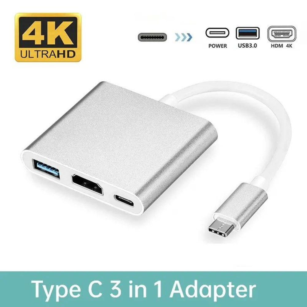 Адаптер преобразователь конвертер Type-C - HDMI USB Type-C 4K. Перехідник Type-C - HDMI