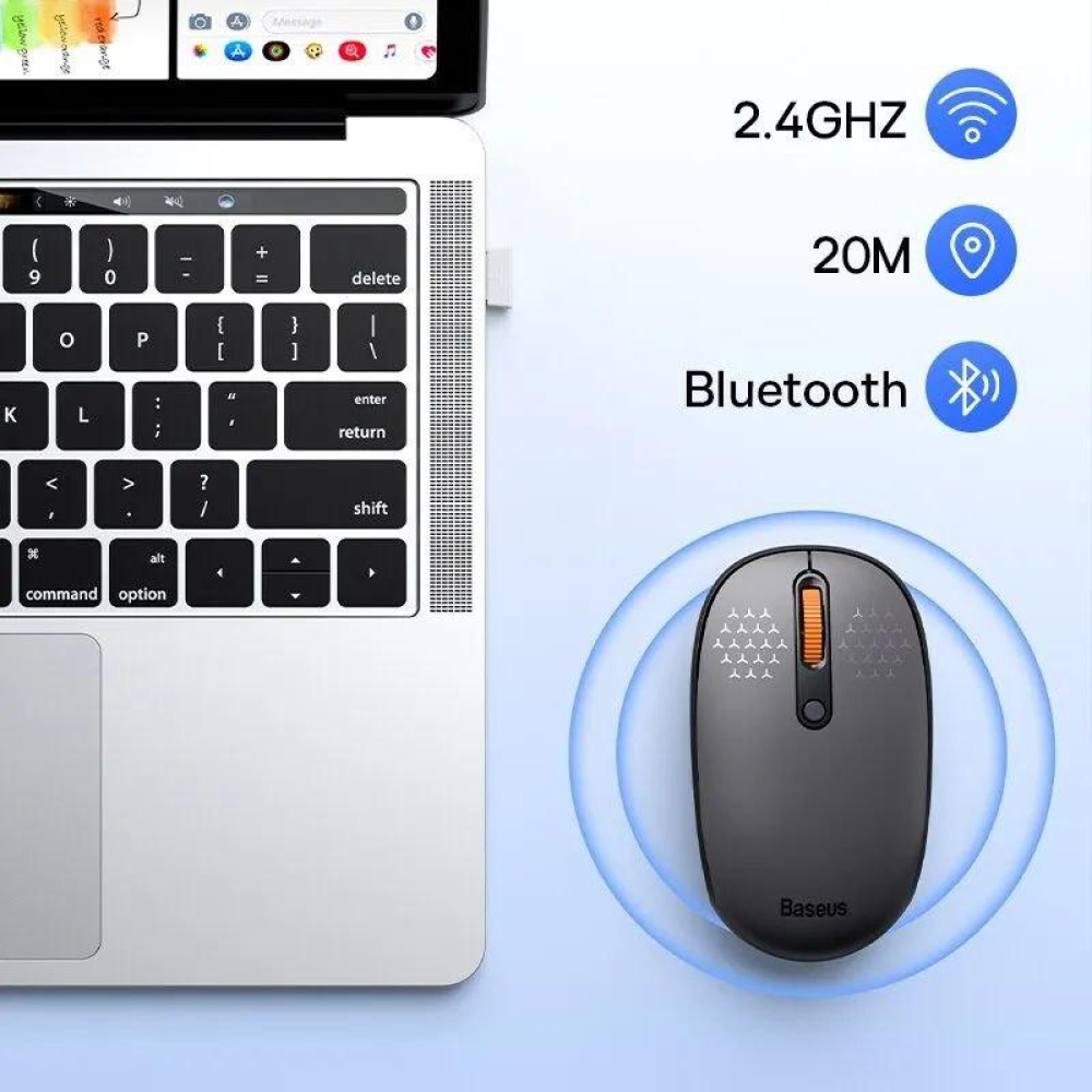 Бездротова миша Baseus F01B Bluetooth + радіо 2.4Ghz