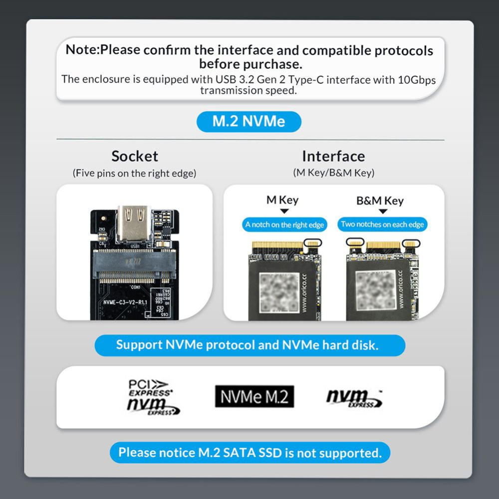 Зовнішня кишеня m.2 nvme SSD USB 3.0 - Type-C SmartGo