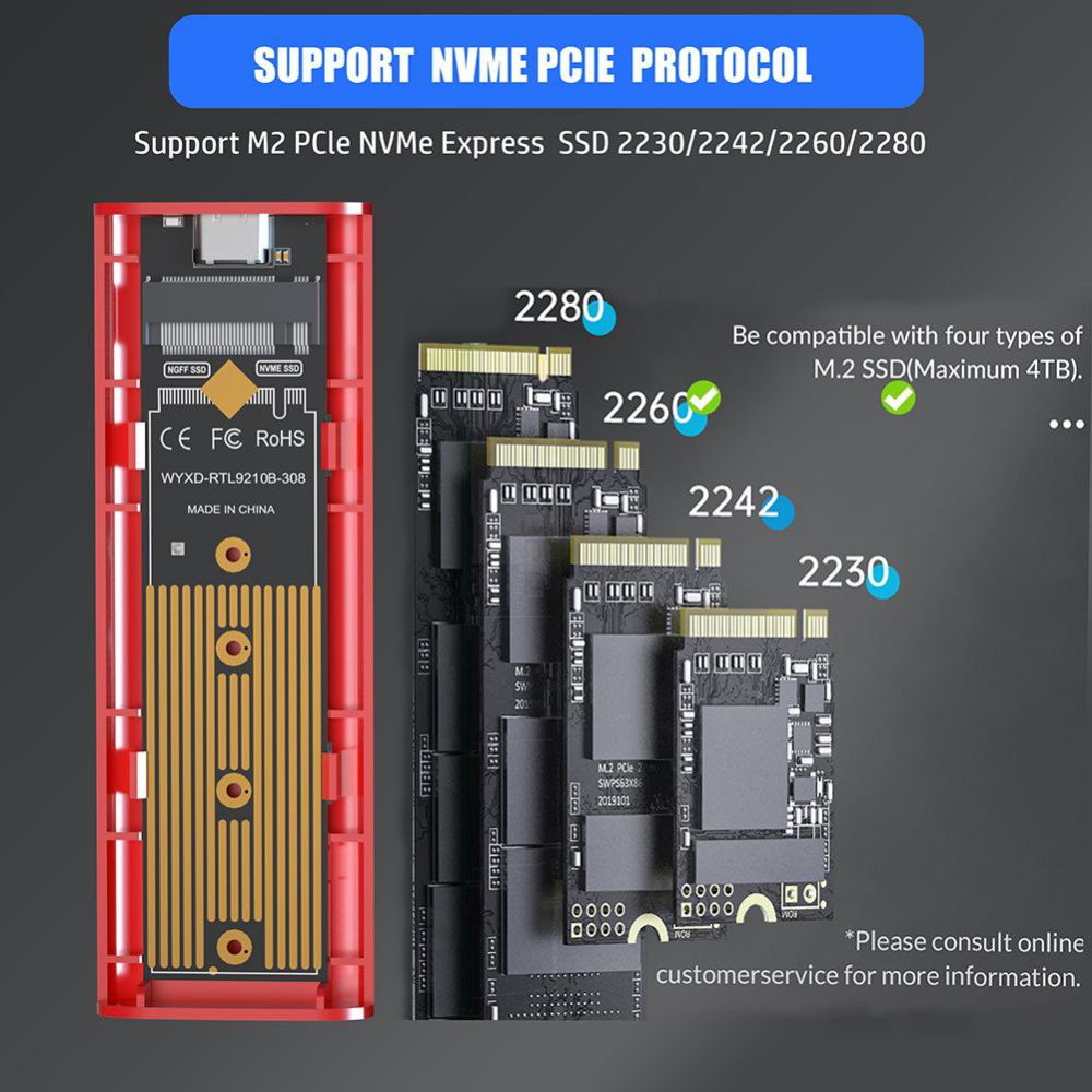Зовнішня кишеня m.2 nvme SSD USB 3.0 - Type-C SmartGo