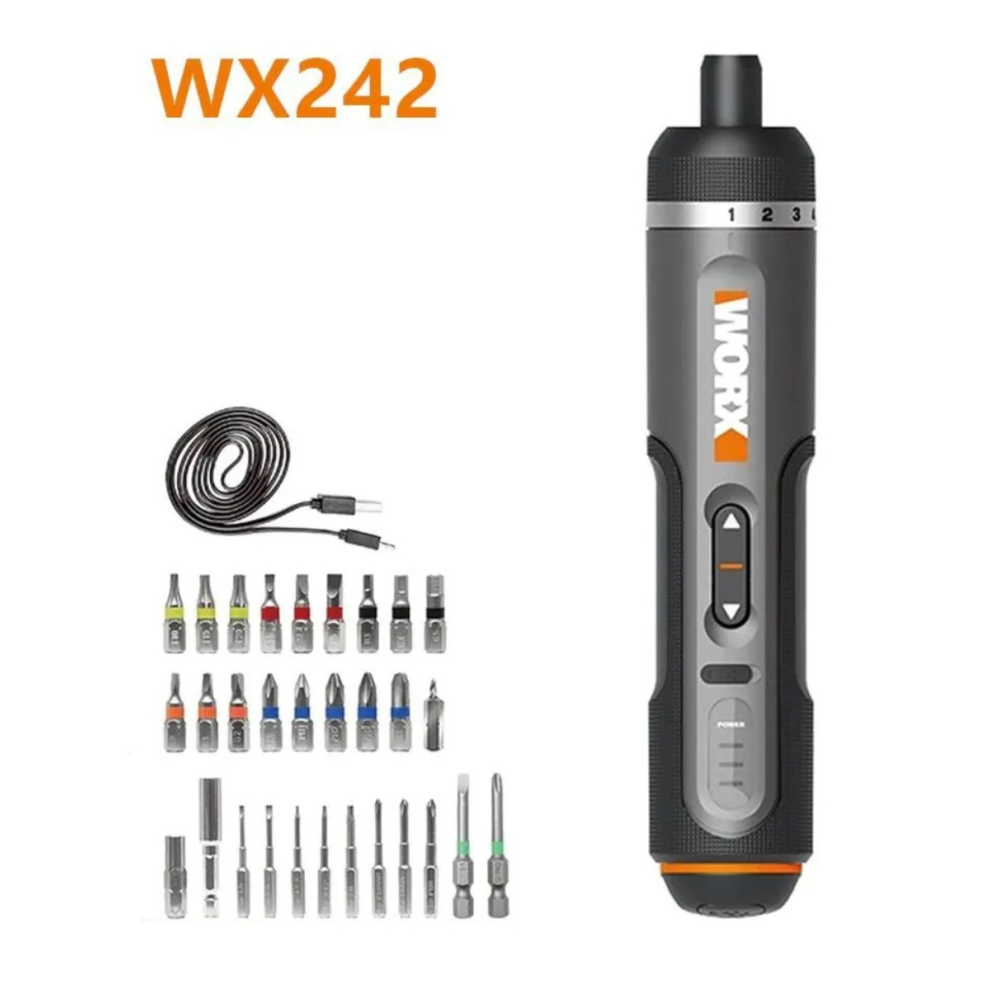Електрична акумуляторна викрутка WORX WX242 Type-c Комплект